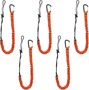 Tool Lanyard with Buckle Strap 5Pcs, 31.5 "-43.3" Extendable Length Tool Tether Lanyard with Carabiner and Adjustable Loop End, Scaffolding Roofing Fall Protection Tool Belts Accessories