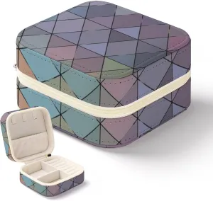 Trippy Psychedelic Prism Travel Jewelry Box PU Mini Jewelry Case Portable Ring Pendant Earring Necklace Storage Holder Box Gift, style, gfgft4654