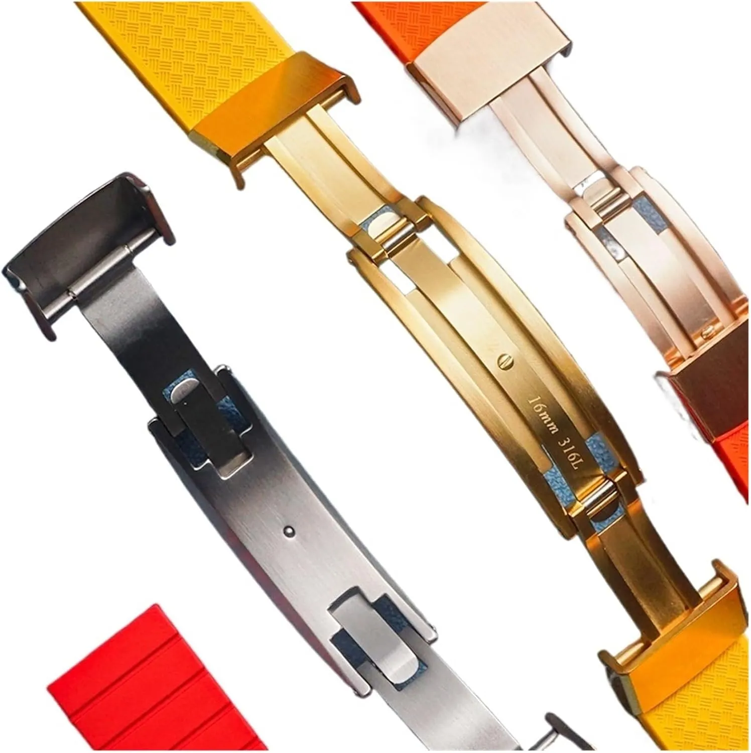 Tropical Pattern Fluororubber Strap 20mm22mm Strap With Quick Release Butterfly Clasp, Suitable For Most Watches