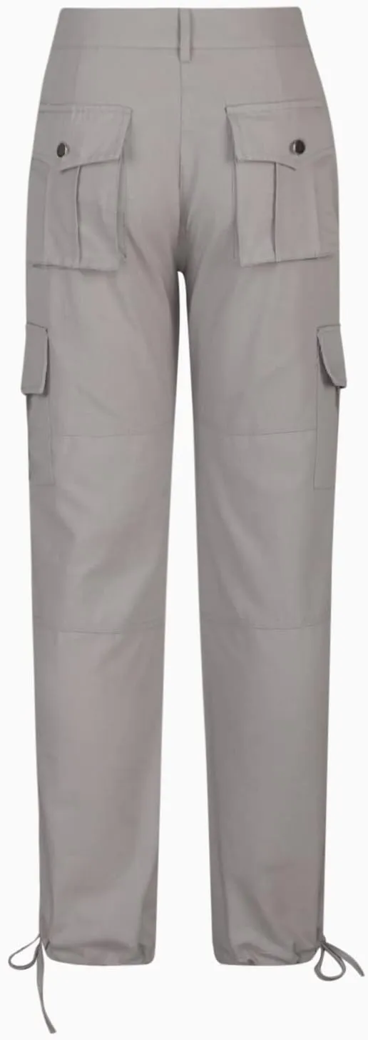 Uillui Military Women Cargo Pants Ripstop Multi-Pockets Corset Leg Bootleg Pant Low Waist Outdoor Hiking Tactical Cargo Pant