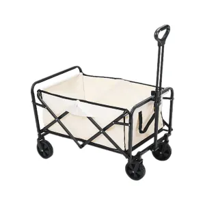Ulife Foldable Camping Cart - 5 Inch Outdoor Wagon, Khaki