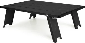 Ultralight Compact Mini Camping Table, Tiny Aluminum Fold Up Beach Table, Backpacking Ground Short Table, Black