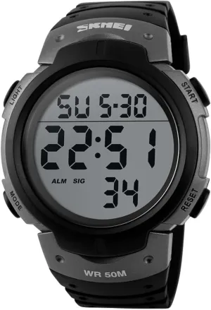 Unisex Digital Watch with Luminous Display– Sport Watches for Men and Women – Multiple Functions and Comfortable Design – 50m Waterproof Watch