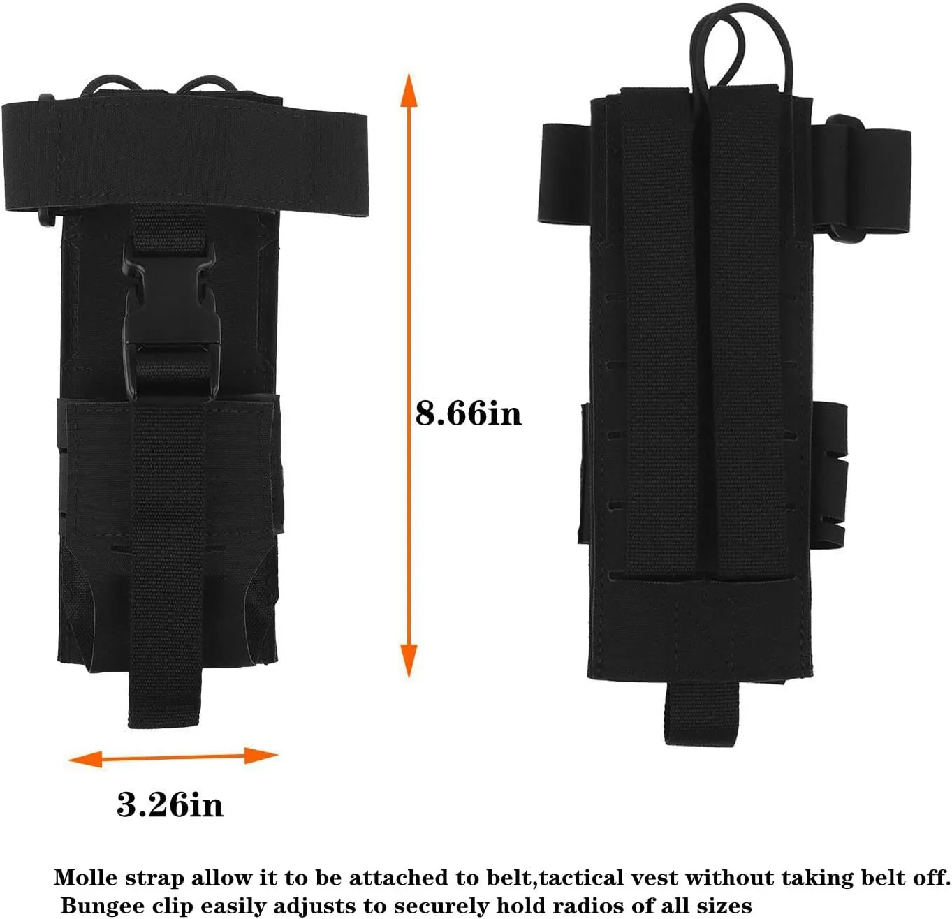 Universal Radio Holster Pouch Case Duty Belt Walkie Talkies Holder Portable Tactical Two-Way Radios Holder for Hunters, First Responders, Public Safety, Hikers and Travelers