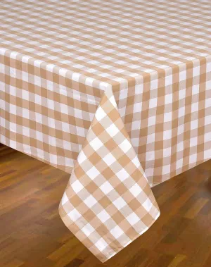 Urban Villa Tablecloth Buffalo Check Table Cloth Tabletop Cover Kitchen Dining Tablecloth 100% Cotton Parties Wedding Holiday Dinner Taupe/White Rectangle 52X70 Inches 4-6 Seats Table Cloth Christmas