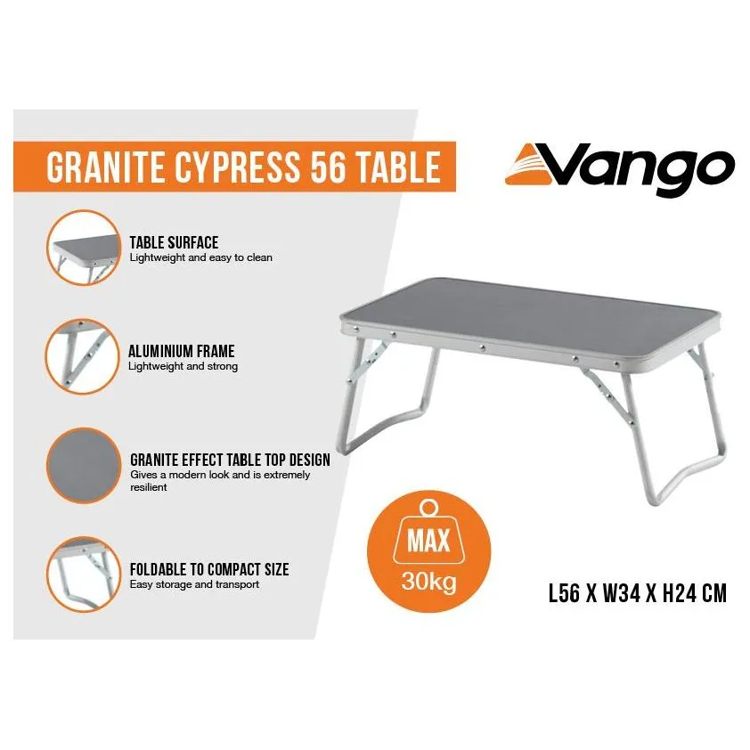 Vango Granite Cypress Camping Table - Low Level Folding Camping Table