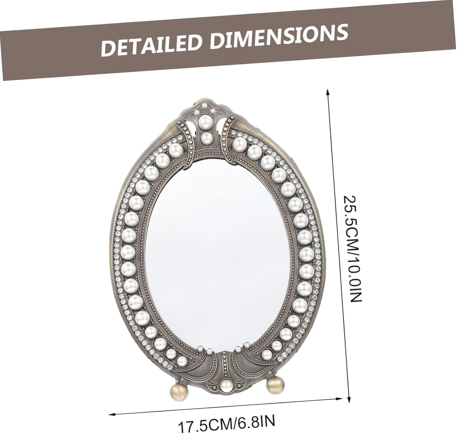 Vanity Mirror Makeup Mirror Heart Mirror Kawaii Room Decor Square Desk Cosmetic Mirror for Women Girls Cosmeti