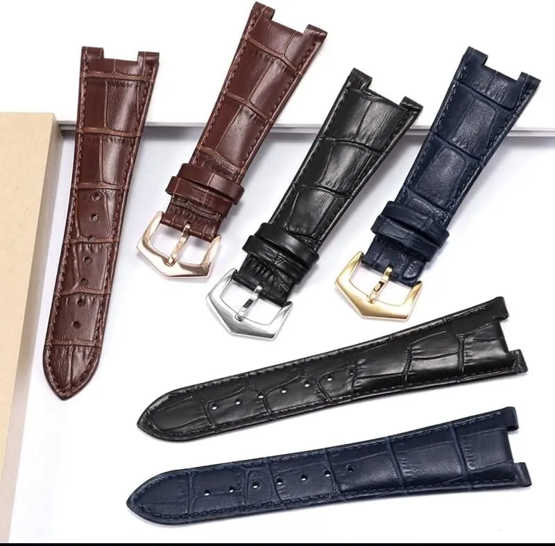VELORE Genuine Leather Watch Strap For Patek Philippe 5711 5712G Waterproof Sweat-Proof Concave Folding Buckle Watchband 25mm Wristband