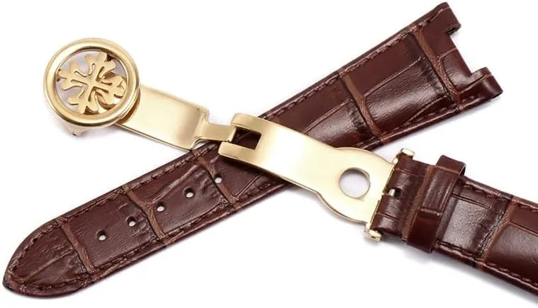 VELORE Genuine Leather Watch Strap For Patek Philippe 5711 5712G Waterproof Sweat-Proof Concave Folding Buckle Watchband 25mm Wristband