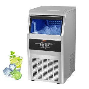 VEVOR Commercial Ice Maker Machine, 120LBS/24H Ice Machine with 22lbs Storage Capacity, 45 Ice Cubes Ready in 12-15 Minutes, Ice Maker Machine for Bar Home Office Restaurant