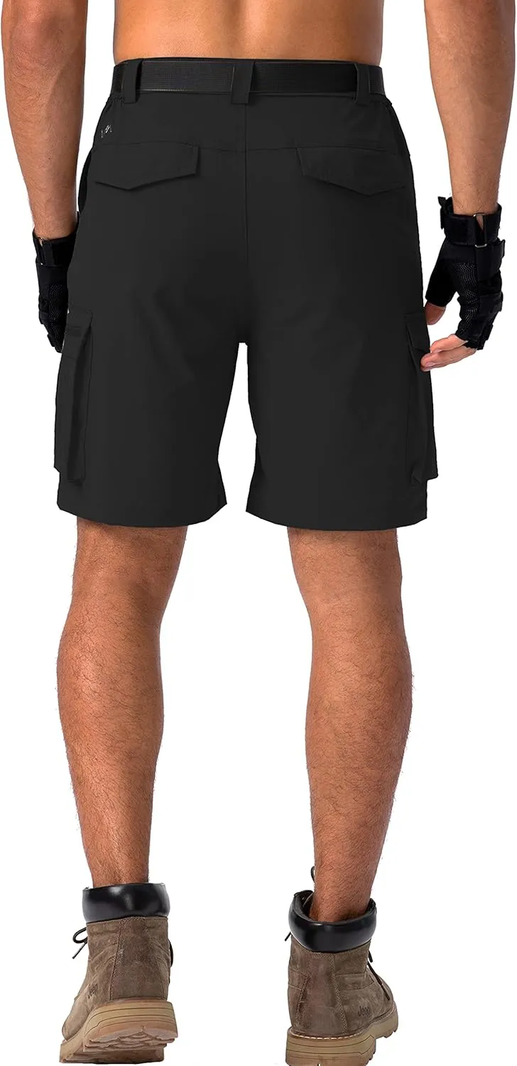 Viodia Men's Hiking Cargo Shorts Stretch Tactical Shorts for Men with 8 Pockets Quick Dry Lightweight Shorts for Work Fishing