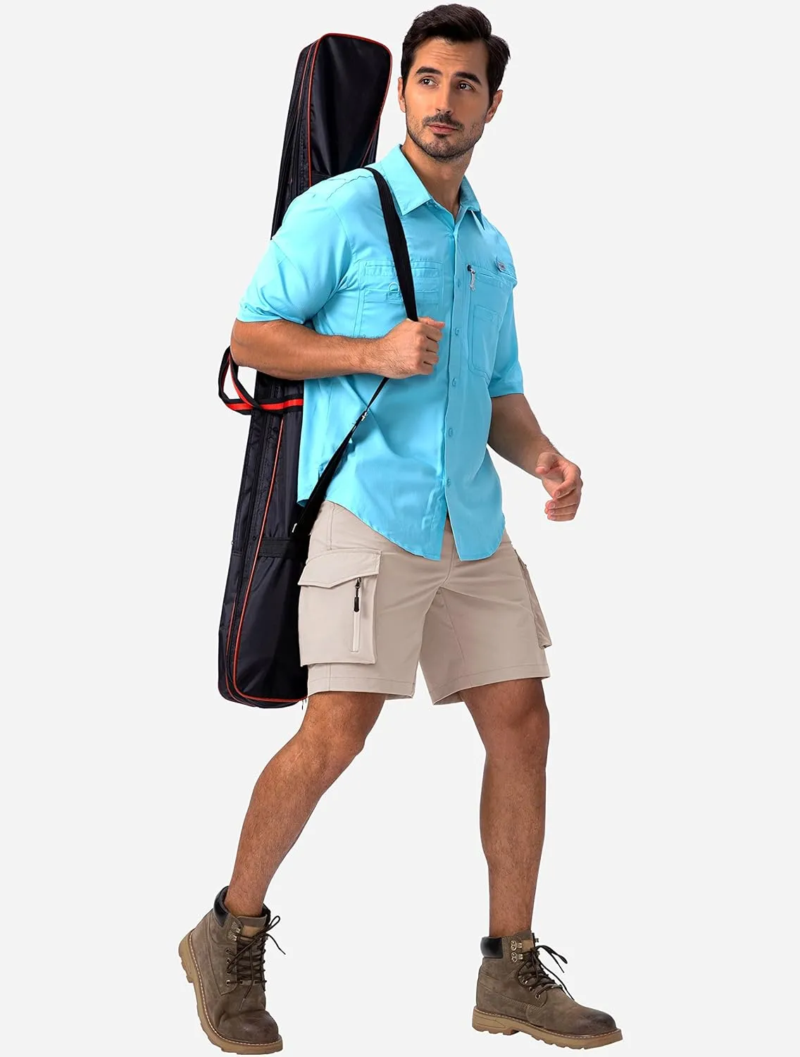 Viodia Men's Hiking Cargo Shorts Stretch Tactical Shorts for Men with 8 Pockets Quick Dry Lightweight Shorts for Work Fishing