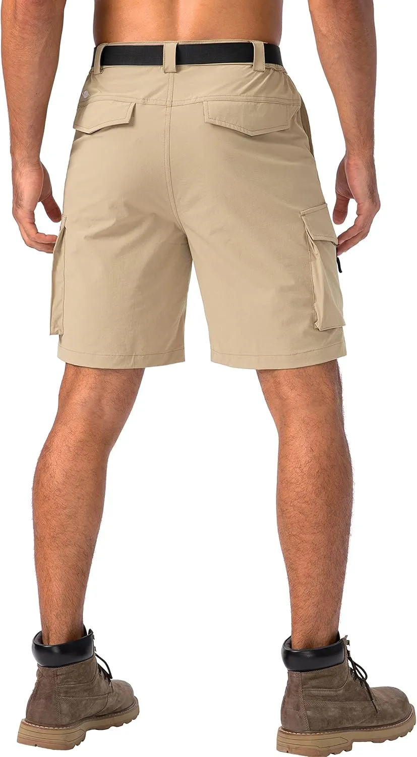 Viodia Men's Hiking Cargo Shorts Stretch Tactical Shorts for Men with 8 Pockets Quick Dry Lightweight Shorts for Work Fishing