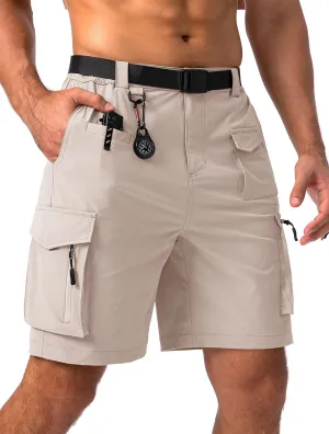 Viodia Men's Hiking Cargo Shorts Stretch Tactical Shorts for Men with 8 Pockets Quick Dry Lightweight Shorts for Work Fishing