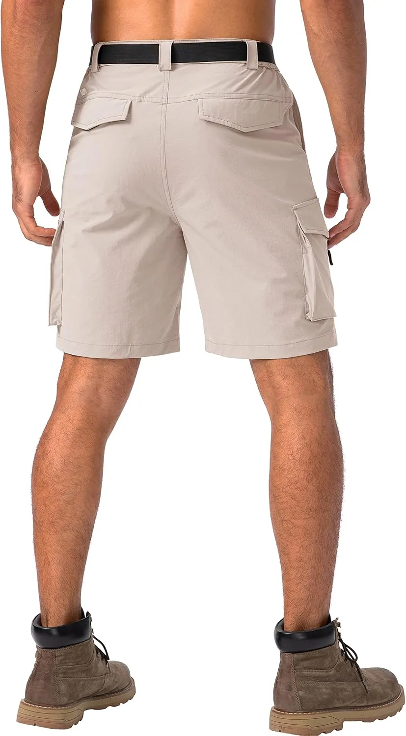 Viodia Men's Hiking Cargo Shorts Stretch Tactical Shorts for Men with 8 Pockets Quick Dry Lightweight Shorts for Work Fishing
