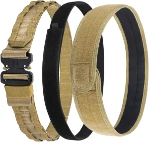 VISMIX Tactical Belt, Quick Release 1.75" MOLLE Battle Belt with Inner Belt and Anti-Slip Pad- Heavy Duty Battle Belts