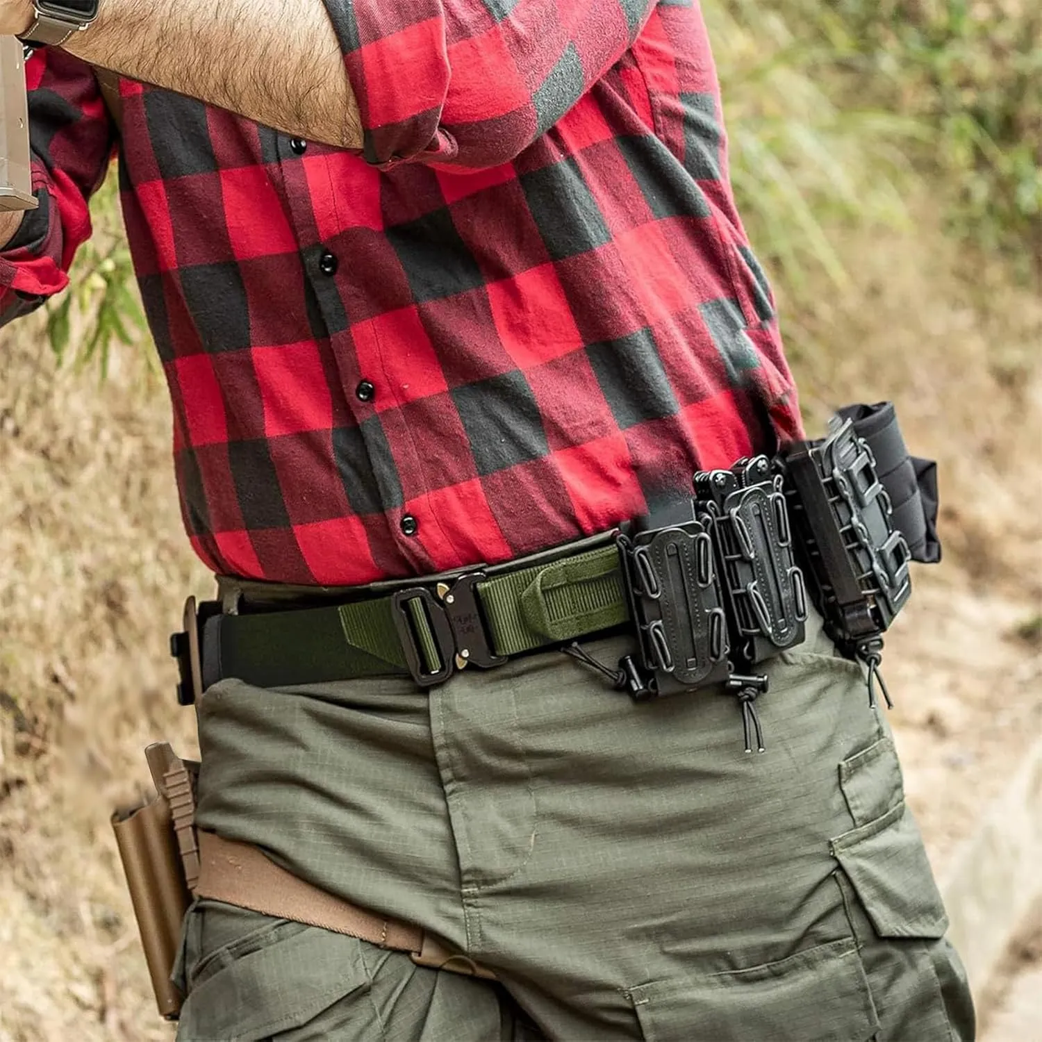 VISMIX Tactical Belt, Quick Release 1.75" MOLLE Battle Belt with Inner Belt and Anti-Slip Pad- Heavy Duty Battle Belts