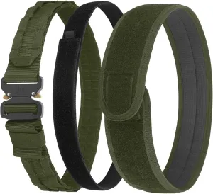 VISMIX Tactical Belt, Quick Release 1.75" MOLLE Battle Belt with Inner Belt and Anti-Slip Pad- Heavy Duty Battle Belts