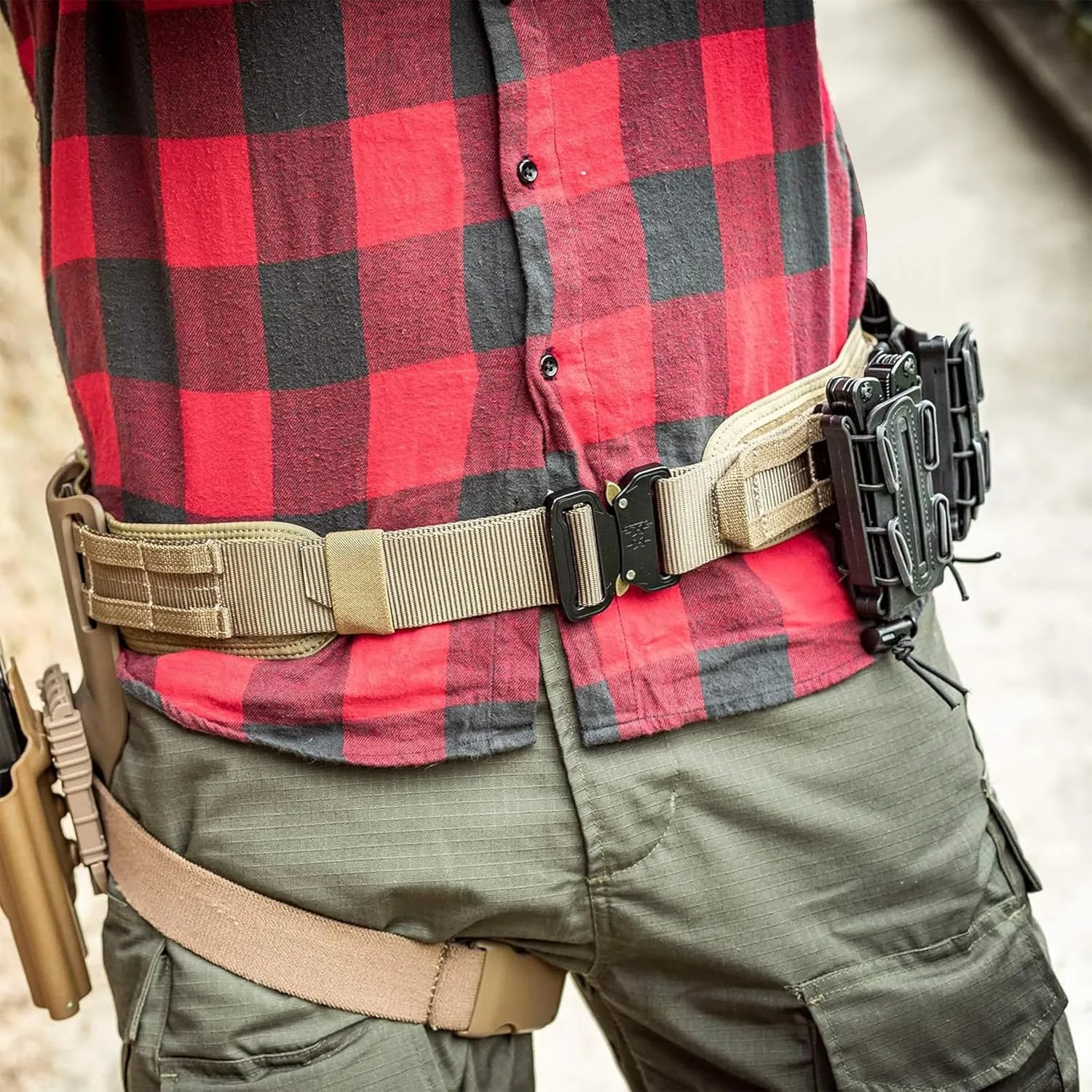 VISMIX Tactical Belt, Quick Release 1.75" MOLLE Battle Belt with Inner Belt and Anti-Slip Pad- Heavy Duty Battle Belts