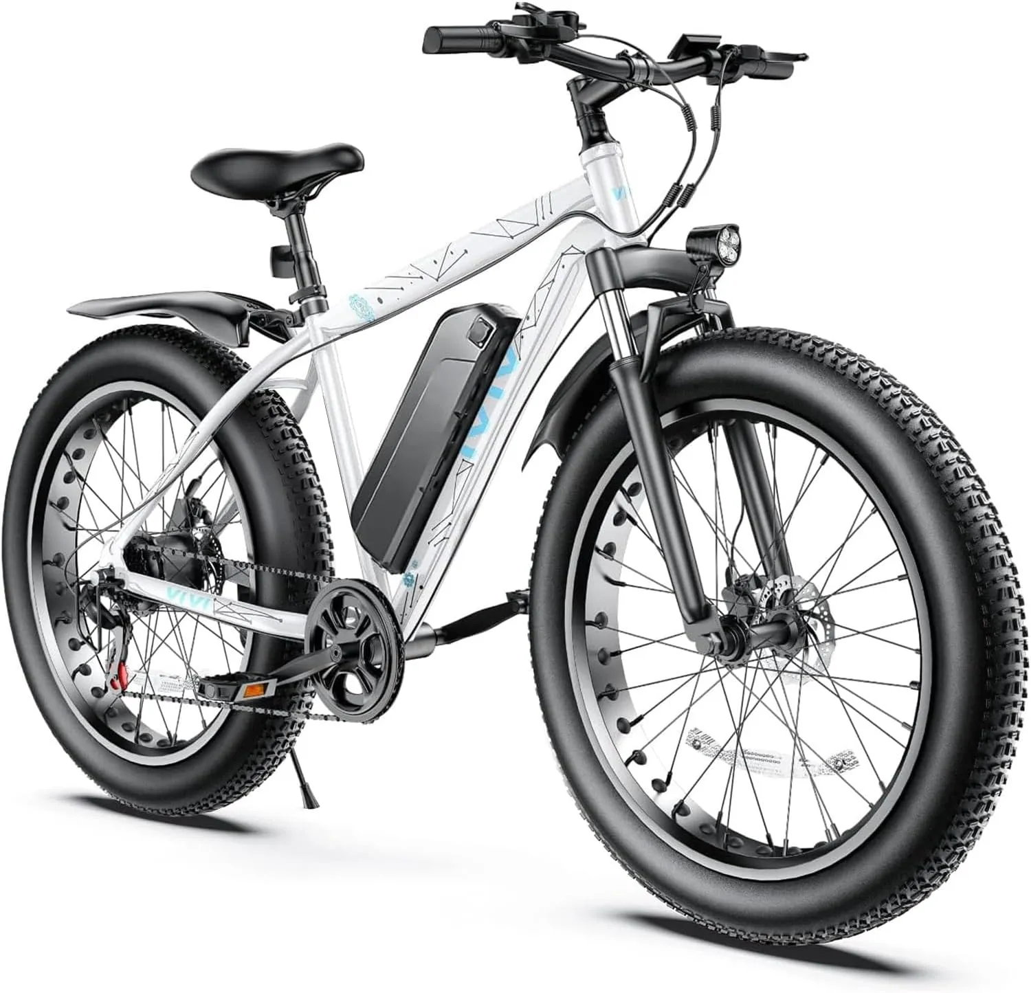 Vivi Electric Bike 26" x 4.0 Fat Tire Electric Bicycle, Peak 1000W Electric Mountain Bike, 25MPH Ebikes for Adults with 48V 13AH Removable Lithium-Ion Battery, Up to 60 Miles,UL 2849 Certified