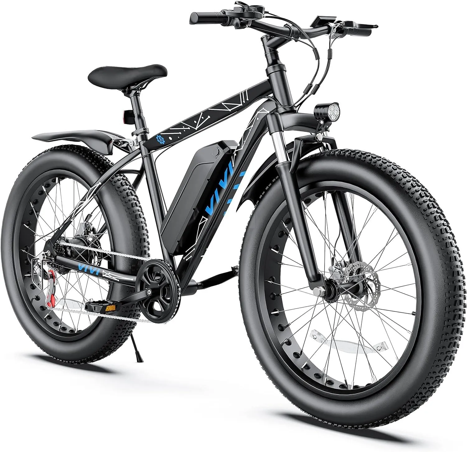 Vivi Electric Bike 26" x 4.0 Fat Tire Electric Bicycle, Peak 1000W Electric Mountain Bike, 25MPH Ebikes for Adults with 48V 13AH Removable Lithium-Ion Battery, Up to 60 Miles,UL 2849 Certified