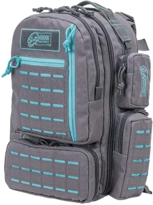 VooDoo Tactical 15-0058161000 Mini Tobago Pack With Die Cut Molle Gray With Teal