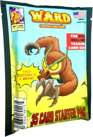 Ward TCG Gen 1 Starter Pack | Dice Rolling Combat | 1990s Comic Book Art | Collectible Trading Card Game | Includes 1 Deck of 35 Cards | Strategic Card Game for Kids & Adults | Perfect for Collectors
