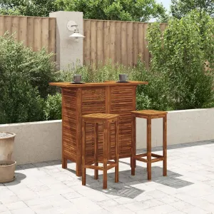 Warm Brown Acacia Wood Bar Table - Outdoor Dining, Camping, Kitchen, Living, Hallway, Furniture, 43.3x19.7x41.3 in