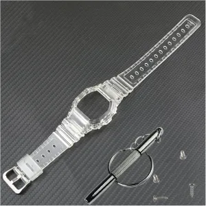 Watch Accessories Resin Strap Case Men's Compatible with Casio G-Shock DW5600 GW5000 GW5035 GW5030 Waterproof Rubber Strap Female Watch Band Lasting