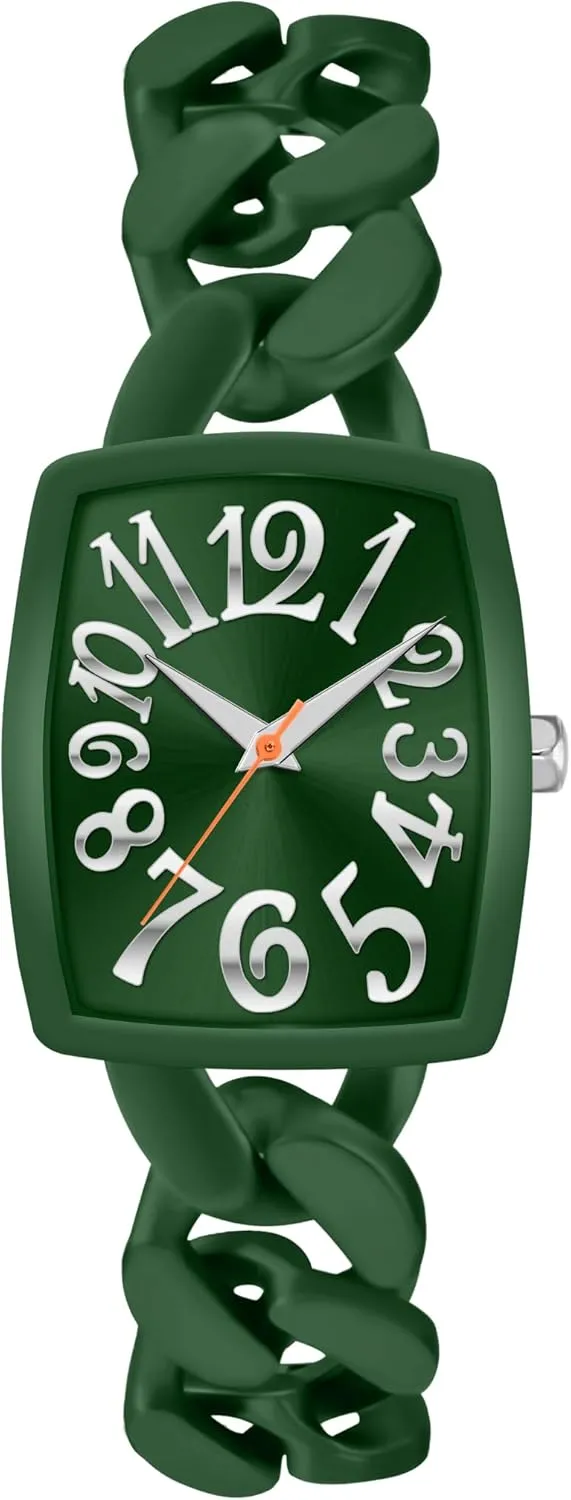 Watch for Women Chain Metal Bracelet Watch Rectangular Watch Easy to Read Waterproof Watch