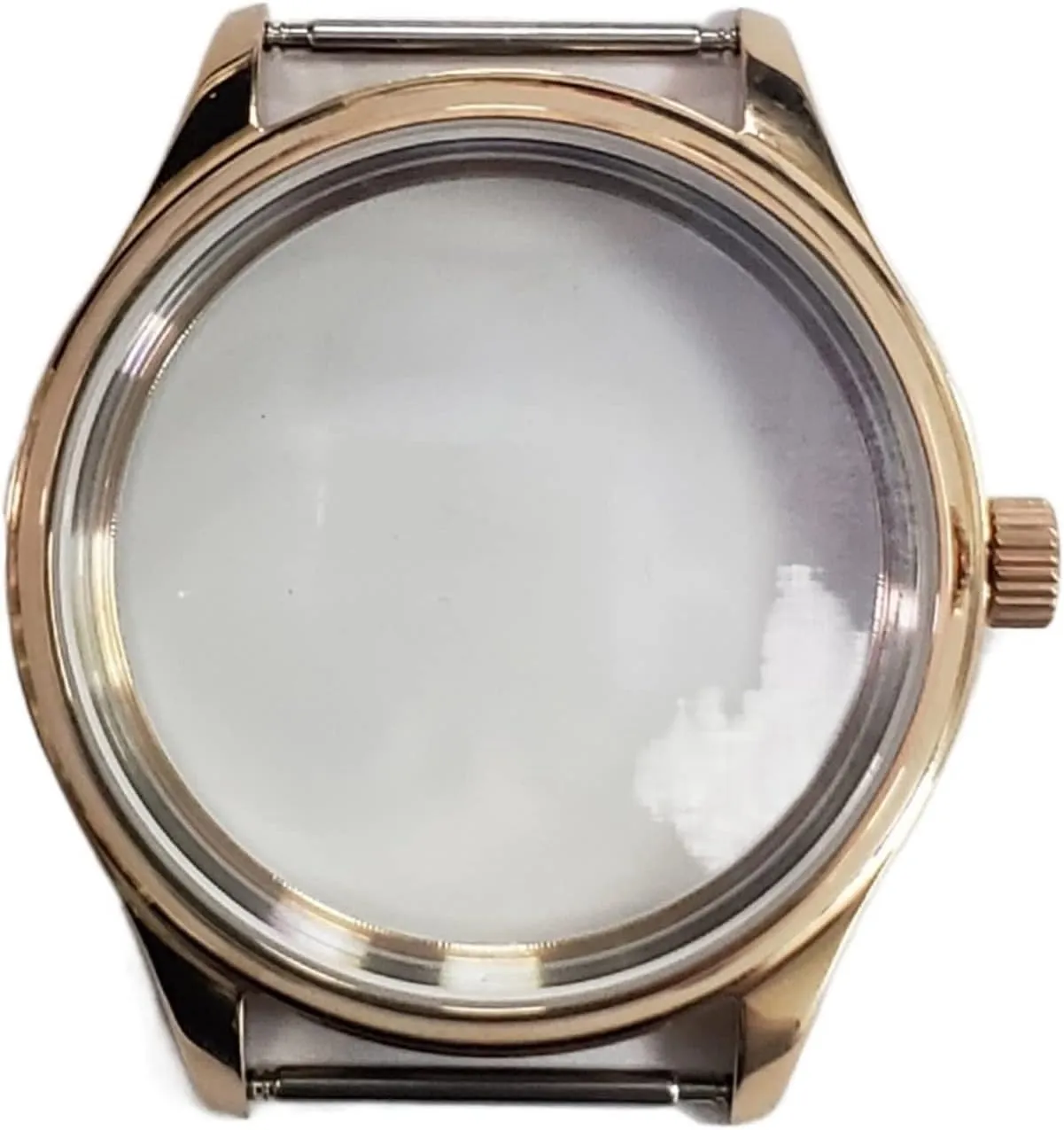 Watch Sapphire Case Glass Real 316L Stainless Steel PVD Rose Gold Manual Winding Movement 316L Stainless Steel Compatible with Bomax Marina 44mm Watch case