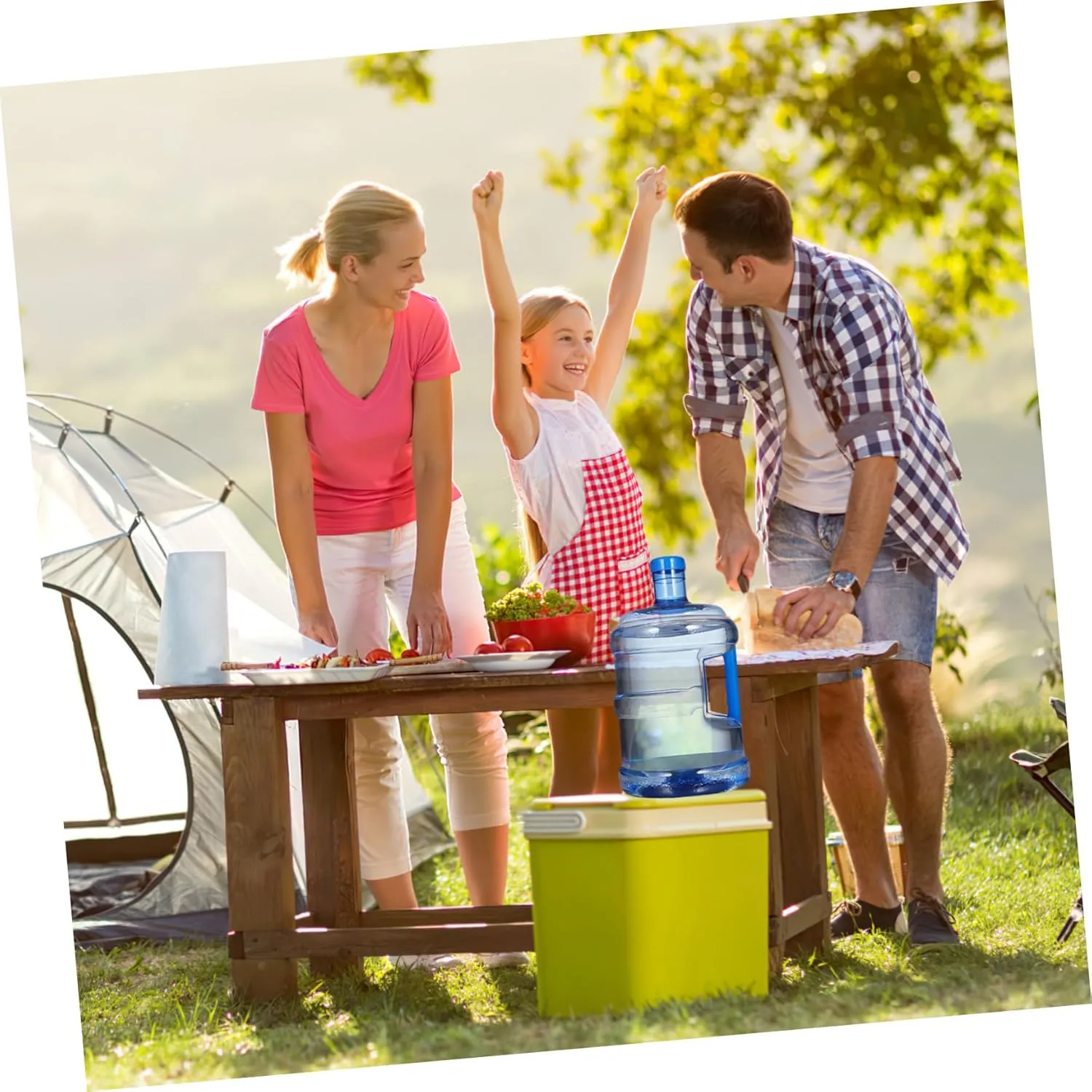 Water Bottle 2 Gallon Portable Water Containers with Handle Large Capacity Water Jug Large Reusable Motivational Jug for Camping Outdoor Sports Travel