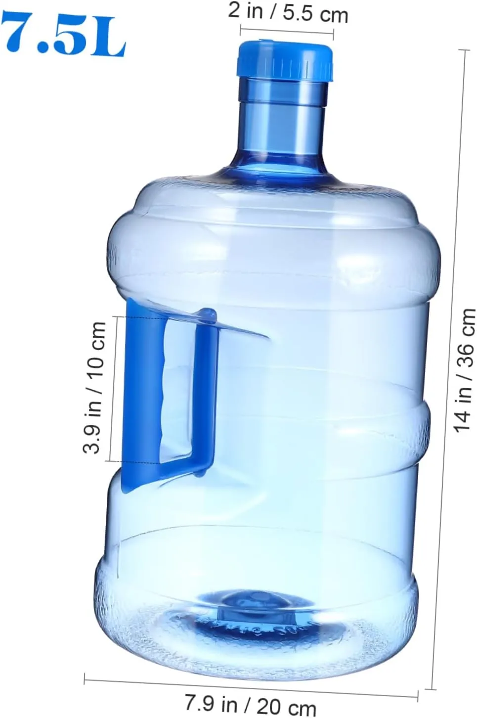 Water Bottle 2 Gallon Portable Water Containers with Handle Large Capacity Water Jug Large Reusable Motivational Jug for Camping Outdoor Sports Travel