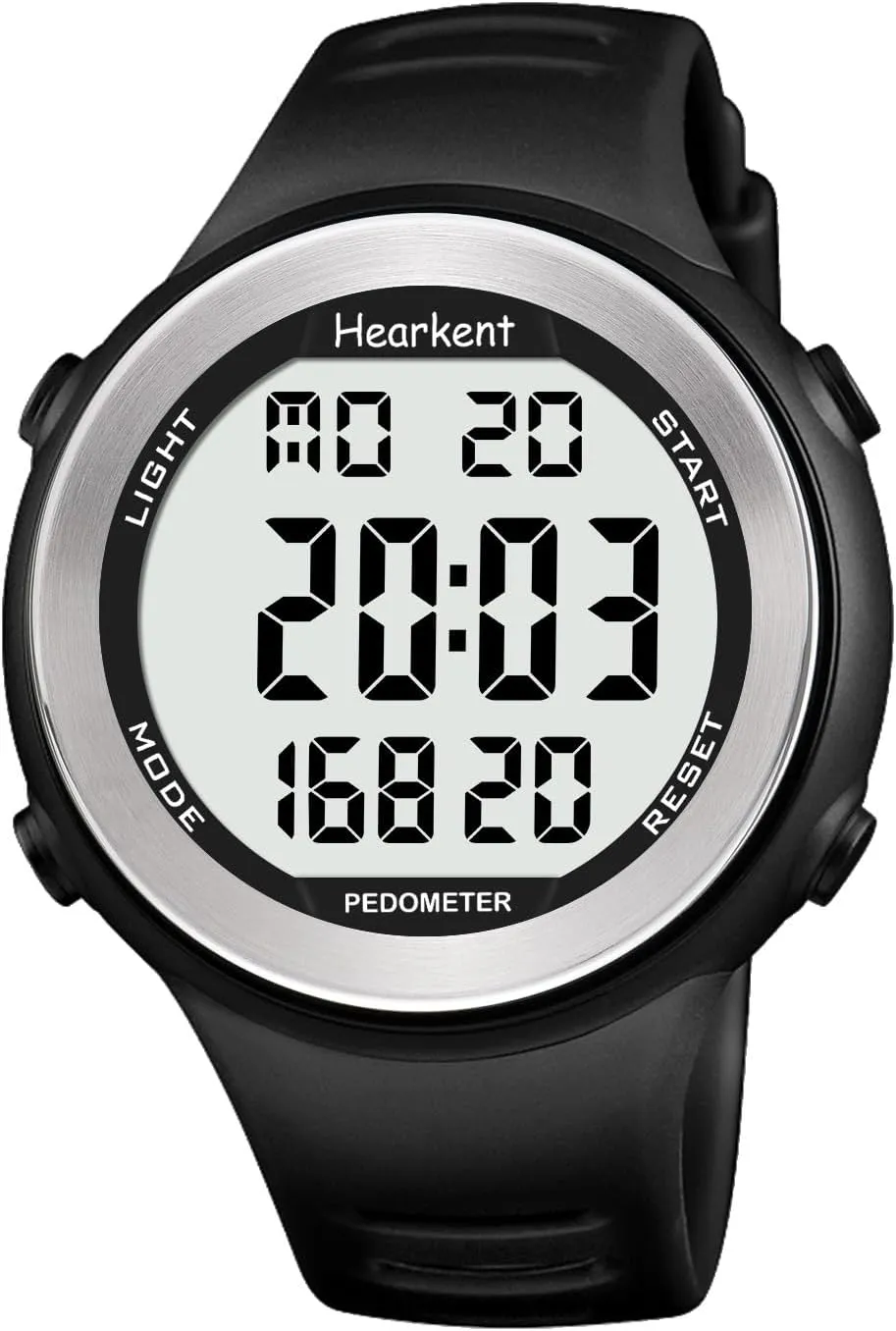 Waterproof Pedometer Watch No APP with Light, Digital Display Step Counter Watch for Calories Seconds Alarm Steps, Fitness Tracker Watch for Men Women