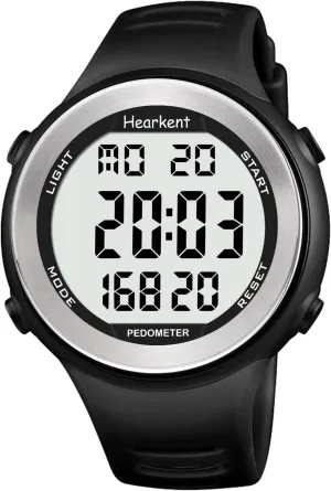 Waterproof Pedometer Watch No APP with Light, Digital Display Step Counter Watch for Calories Seconds Alarm Steps, Fitness Tracker Watch for Men Women