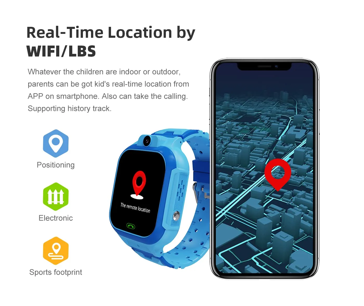 WEARFIT Next-Gen Champ 4G Kids Kids Smart Watch with GPS Tracking, 2-Way Video & Voice Calling, Safe Zone Alert, 7 Games, SOS, Does not Support jio sim (Blue)