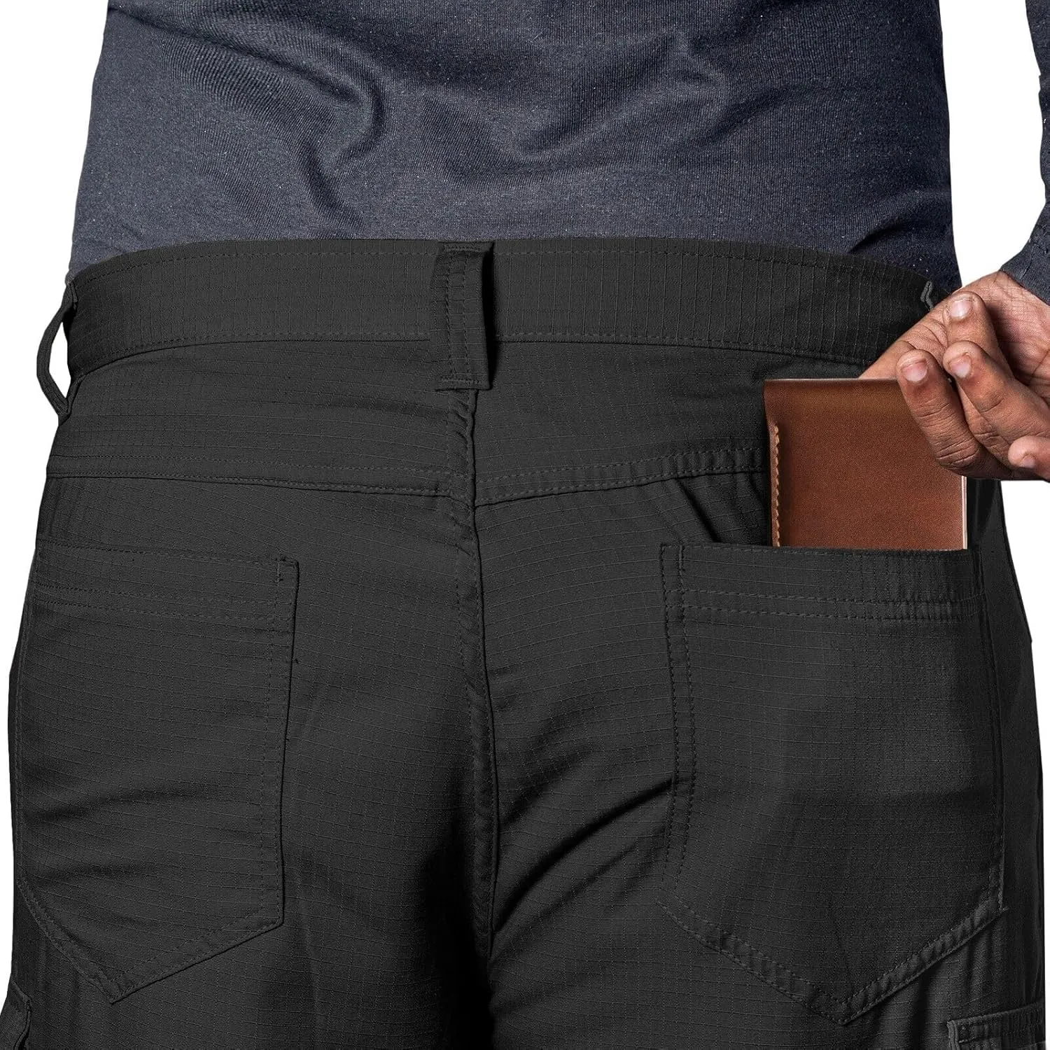 WICKED STOCK Ripstop Mens Cargo Pants - Durable Tactical Pants Stretch Waistband Multiple Pockets-Military Pants Outdoor Work