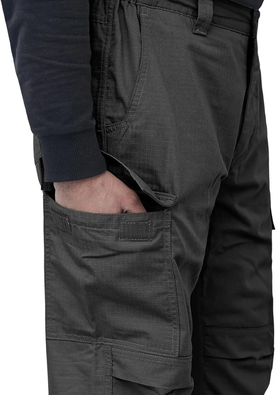 WICKED STOCK Ripstop Mens Cargo Pants - Durable Tactical Pants Stretch Waistband Multiple Pockets-Military Pants Outdoor Work