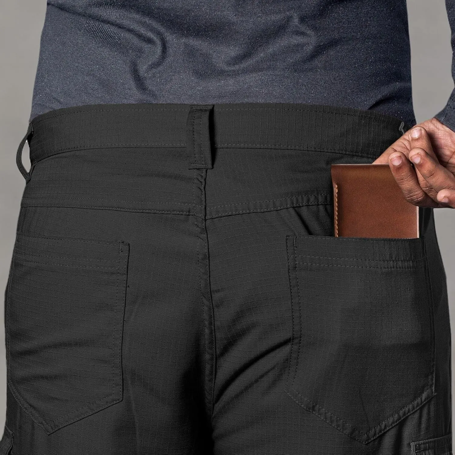 WICKED STOCK Ripstop Mens Cargo Pants - Durable Tactical Pants Stretch Waistband Multiple Pockets-Military Pants Outdoor Work