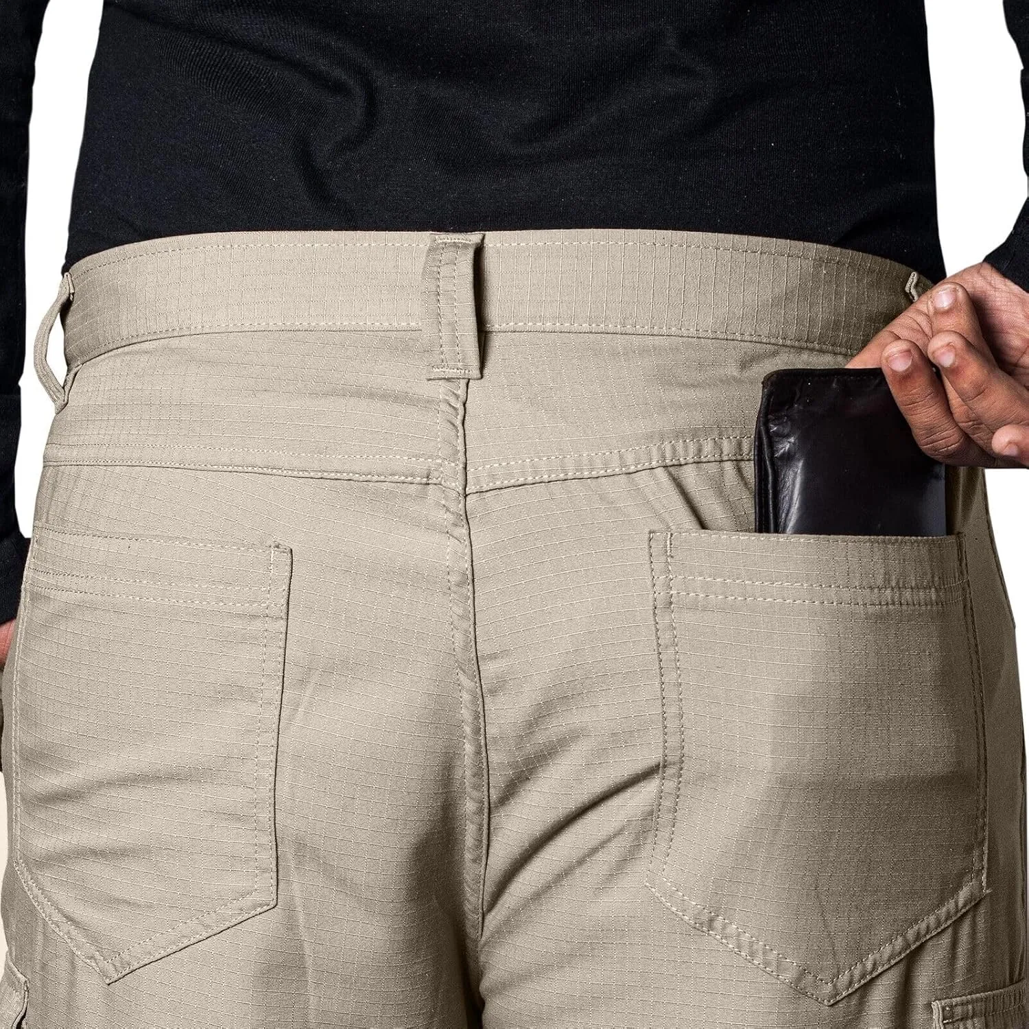 WICKED STOCK Ripstop Mens Cargo Pants - Durable Tactical Pants Stretch Waistband Multiple Pockets-Military Pants Outdoor Work