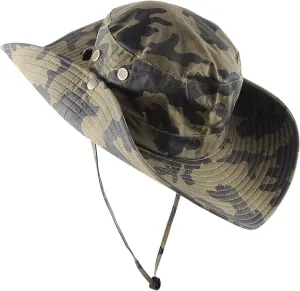 Wide Brim Military Camouflage Hat Summer Fishing Hunting Camping Hiking Cap Outdoor Sun Hat Boonie Hat
