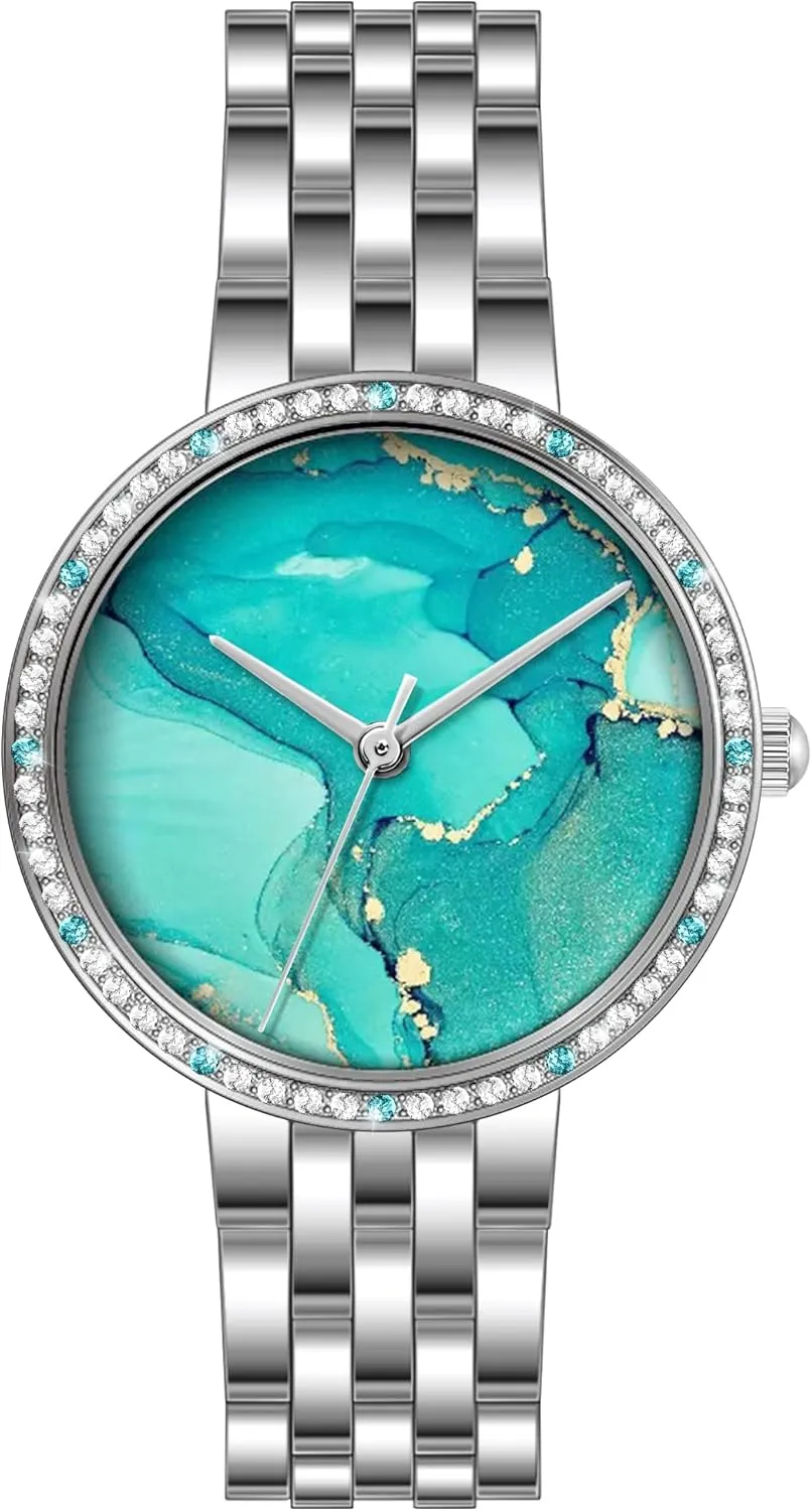 Women Watch Metal Bracelet Watch Easy to Read Waterproof Watch