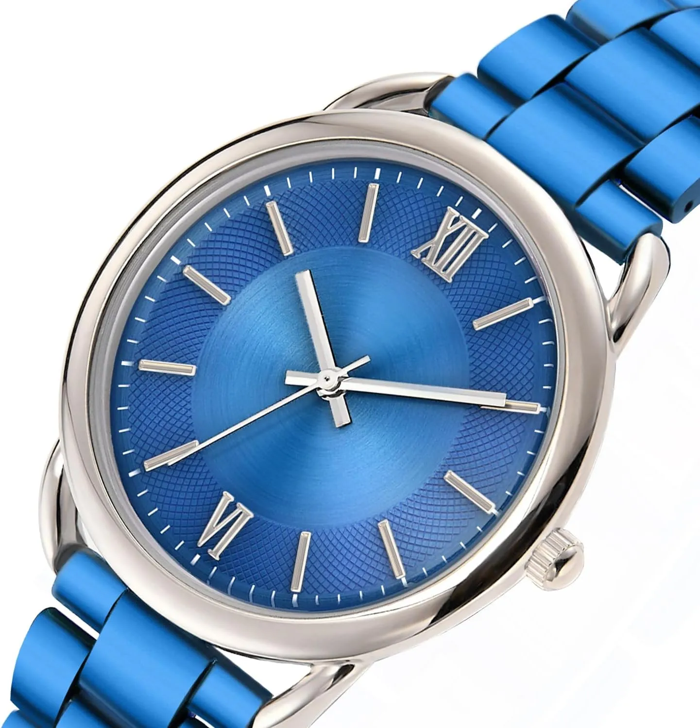 Women Watch Metal Bracelet Watch Roman Number Easy to Read Watch Waterproof Watch
