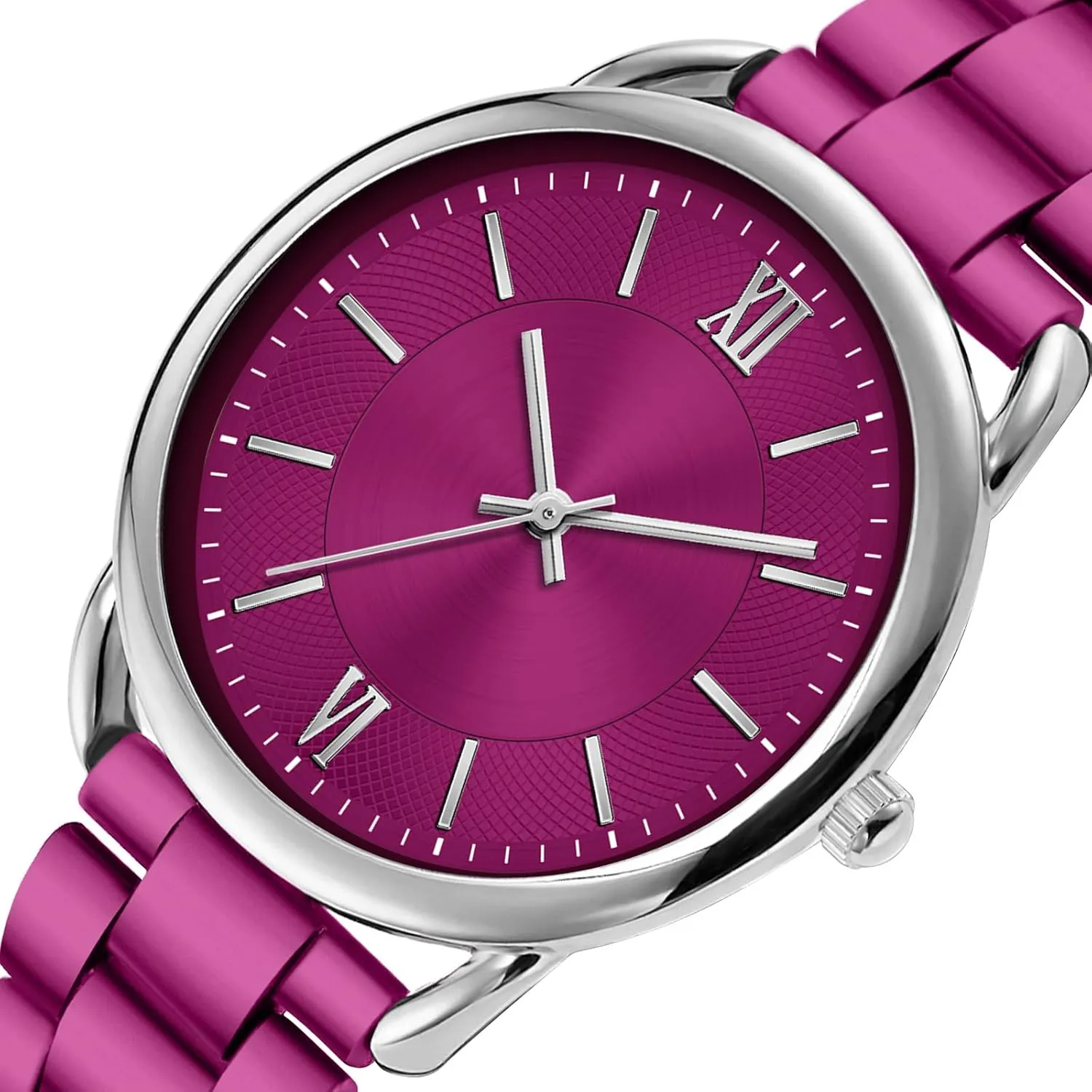 Women Watch Metal Bracelet Watch Roman Number Easy to Read Watch Waterproof Watch