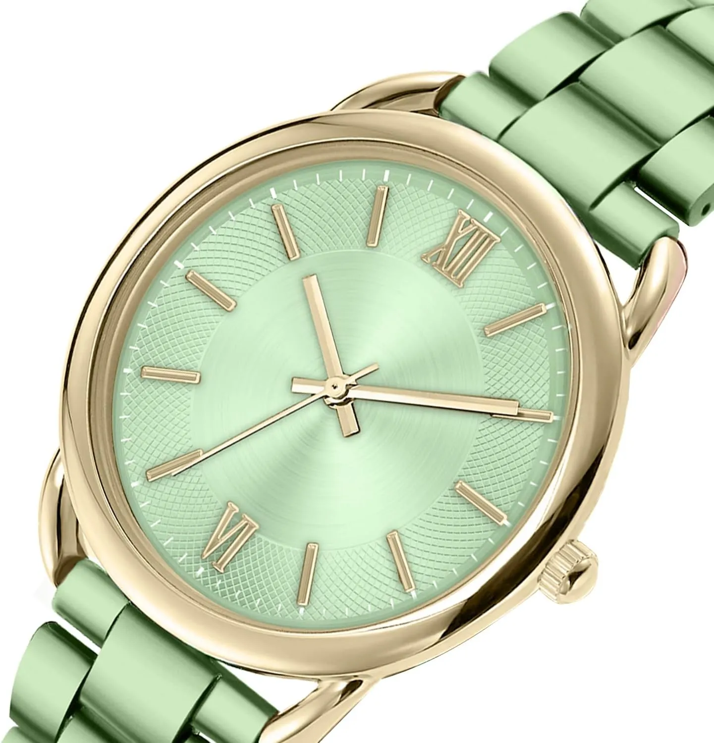 Women Watch Metal Bracelet Watch Roman Number Easy to Read Watch Waterproof Watch