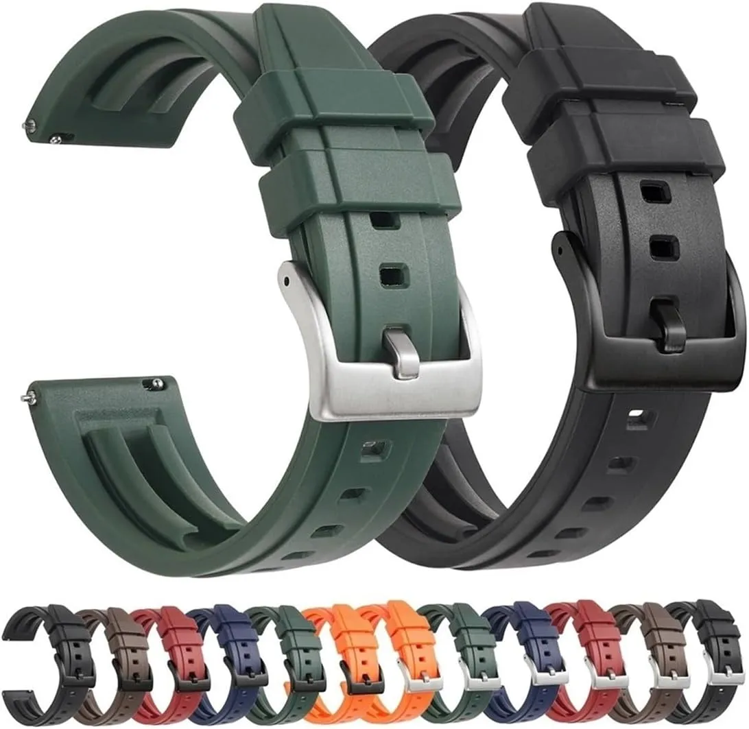 WUURAA Silicone Watch Band Quick Release Rubber Watch Straps 18mm 19mm 20mm 21mm 22mm 24mm Waterproof Diving Men Watches Accessories