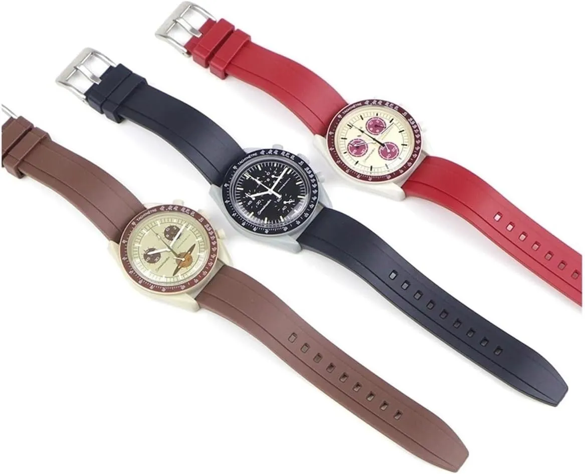 WUURAA Silicone Watch Band Quick Release Rubber Watch Straps 18mm 19mm 20mm 21mm 22mm 24mm Waterproof Diving Men Watches Accessories