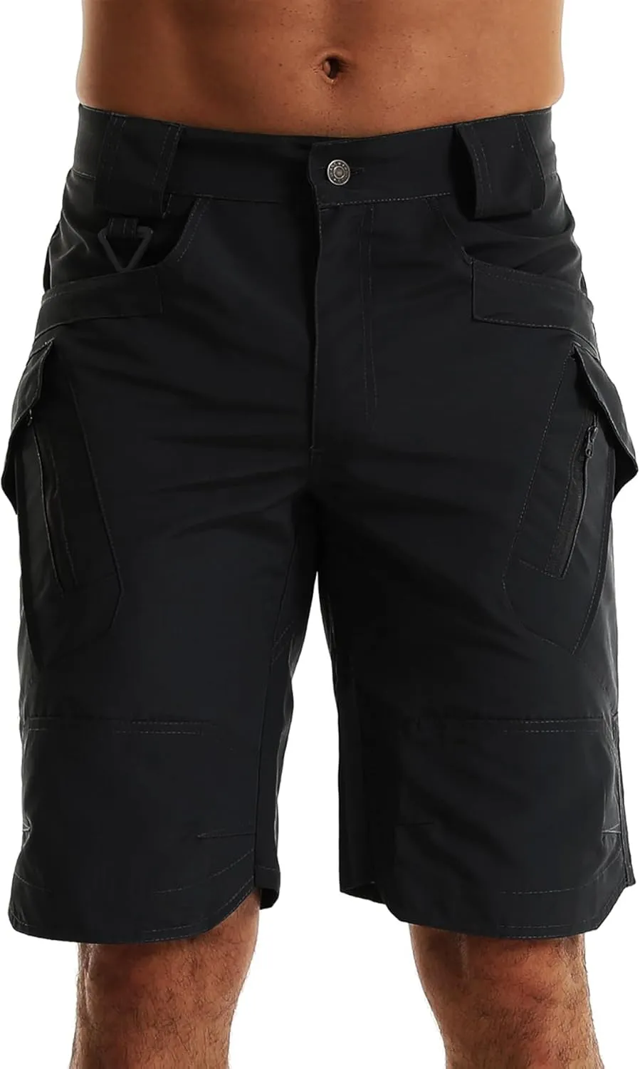 YAXHWIV Men's Hiking Cargo Shorts Lightweight Waterproof Tactical Outdoor Work Shorts with Pockets