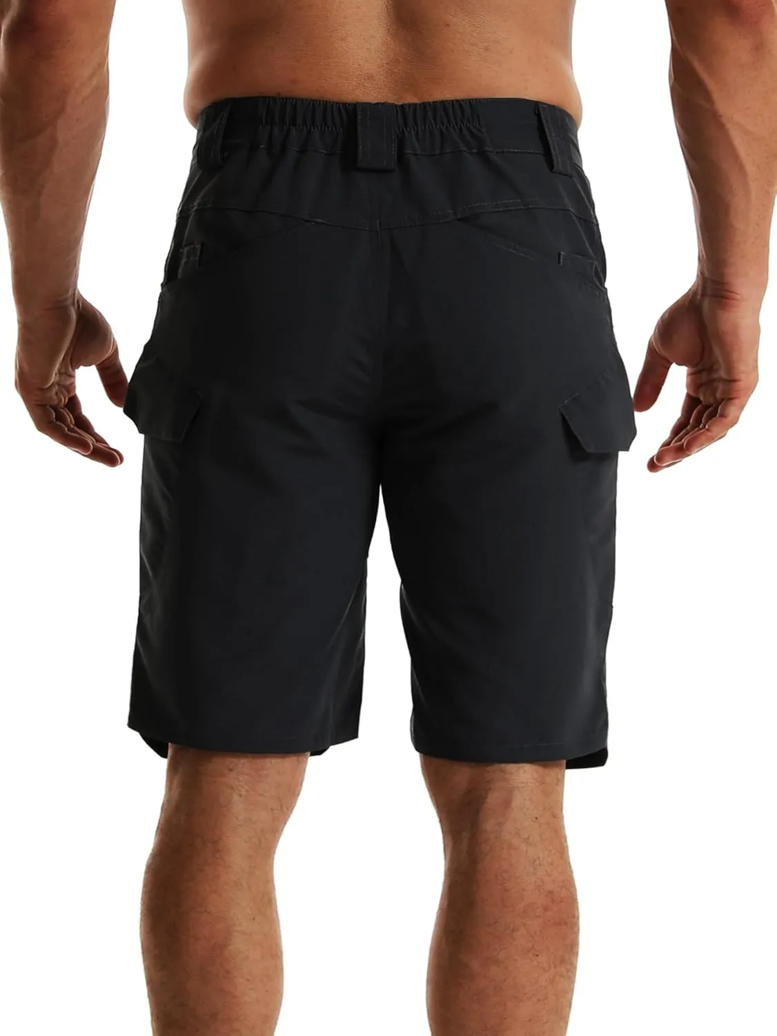 YAXHWIV Men's Hiking Cargo Shorts Lightweight Waterproof Tactical Outdoor Work Shorts with Pockets