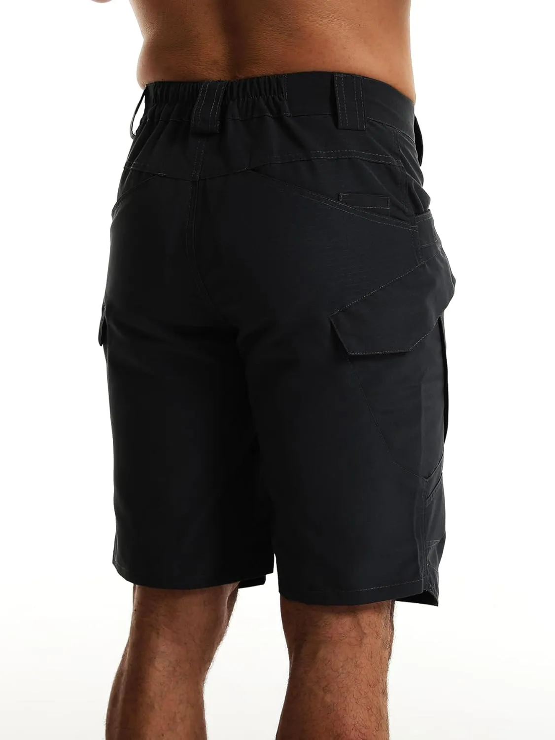YAXHWIV Men's Hiking Cargo Shorts Lightweight Waterproof Tactical Outdoor Work Shorts with Pockets